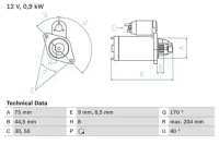 Купити Стартер 986 023 520 bosch mitsubishi smart, фото thumb