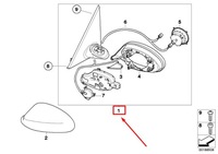 фото thumb №2, Bmw 3 e90 передняя часть left wing mirror 51167268261
