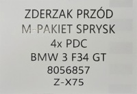 фото thumb №9, Новый оригинальный бампер перед bmw 3 f34 gt m набор , 4x pdc + омыватель