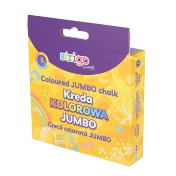 Цветной тротуарный мел 5 цветов Strigo Jumbo
