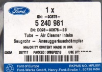 Купить Трубка забор фильтра воздуха ford mondeo 14- _ 5240981 _ dg93-9c675-bb, фото thumb