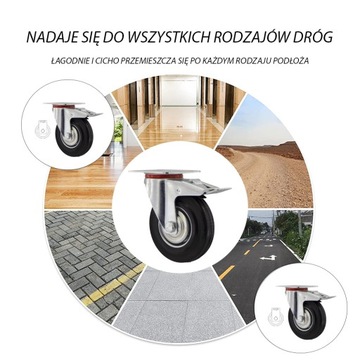 4x2stgu125 Koło fi 125 wózek regał komplet 4 szt.