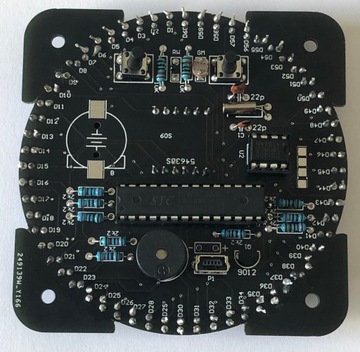 Zegar BLACK Led term, alarm, data +OBUDOWA DIY KIT