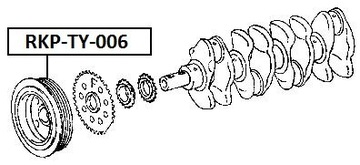фото thumb №4, Колесо ременное вала коленчатого 1.6 corolla 06- avensis