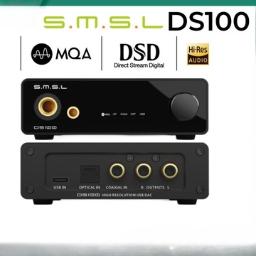 Аудиодекодер Smsl DS100 USB MQA ЦАП CS43131 32 бит/768 кГц