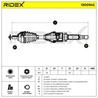 фото thumb №12, Вал привідний ridex 13d0942 передній праве do volvo v50 545 c70 ii cabrio