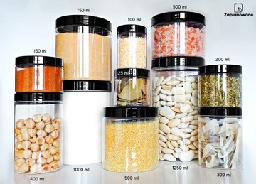 słoik PET pojemnik pojemniczek na produkty sypkie ciastka 500ml 0,5l 12 szt