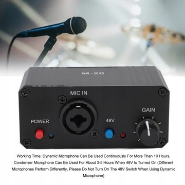 XLR МИКРОФОННЫЙ ПРЕДУСИЛИТЕЛЬ, ФАНТОМНОЕ ПИТАНИЕ 48 В