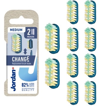 Сменные насадки для зубных щеток Jordan Change Medium, 5x2 упаковки