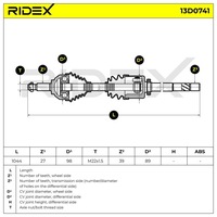 фото thumb №8, Wał приводной ridex 13d0741 правый do opel vivaro a van x83 vivaro a combi