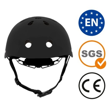 Kask na rower hulajnoge czarny black ochronny M obwód głowy 52-56 cm