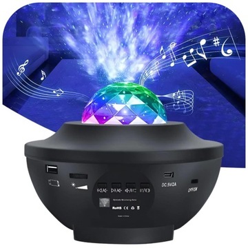 PROJEKTOR GWIAZD NIEBA LAMPKA NOCNA LED USB C RZUTNIK DLA DZIECI RGB +PILOT