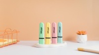 BIC HIGHLIGHTER FLAT — школьный и офисный набор маркеров, неоновые и пастельные цвета, 8 шт.