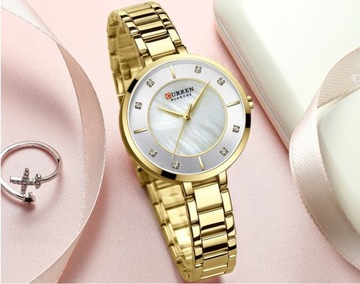 ЧАСЫ ЖЕНСКИЕ КЛАССИЧЕСКИЙ СТИЛЬ CURREN GOLD BOX