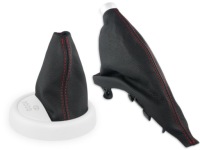 Купить Mini cooper r50 автоматическая коробка передач 01-06 комплект чехлы рычага черная кожа nic красные, фото thumb