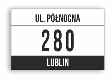 BIAŁA TABLICA ADRESOWA TABLICA Z NUMEREM DOMU NUMER DOMU 32x21cm