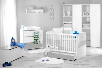 DALIA GREY COT KLUPŚ CONTAINER 140 + матрас