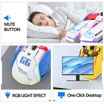 Мышь, совместимая с Bluetooth, 2,4 ГБ, RGB-подсветка, 4 боковых ролика, 4000 точек на дюйм, мышь