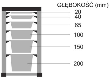ГАСТРОНОМИЧЕСКИЙ КОНТЕЙНЕР GN глубиной 1/9 СТАЛЬ 65ММ 19065