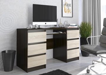 Письменный стол с 6 ящиками 140см NN-32 WENGE MIX SONOMA MOB