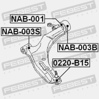 Втулка передняя рычага верхнего перед febest nab-003s в Украине, фото thumb