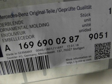 фото thumb №8, Mercedes w169 169 заглушка стійка переднє правий a