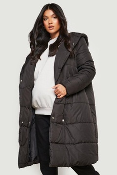 BOOHOO ЧЕРНАЯ СТЕГАНАЯ КУРТКА ДЛЯ МАТЕРИАЛОВ С КАПЮШОНОМ KNE NG2__S