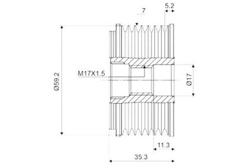фото thumb №11, Колесо ременное генератора ford transit 00-06