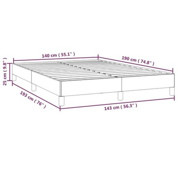 Каркас кровати vidaXL Темно-коричневый 140x190 см