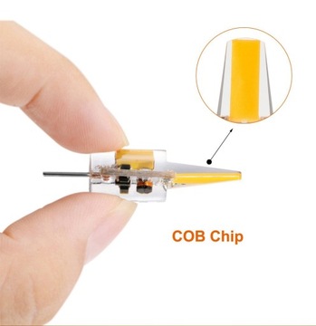 G4 Żarówka LED COB 6W 12V - biała ciepła, MINI