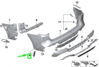 Купити Bmw x3 g01 задній ліве бампер m накладка 51128081887 8081887, фото thumb