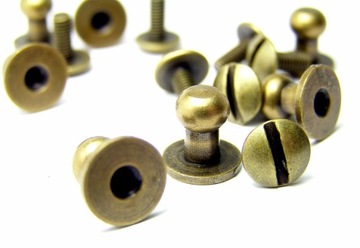 Кнопики для изделий из кожи 6мм OLD GOLD 10 шт.