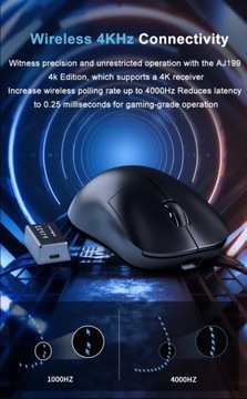 Оригинальная игровая мышь AJAZZ AJ199 4K, беспроводная мышь 2,4G, 6 кнопок