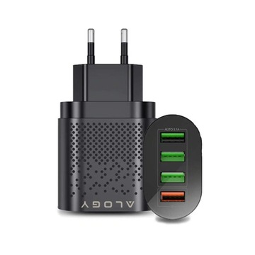 Быстрое зарядное устройство Alogy 4x USB Quick Charge 3.0, 2,4 А, черный