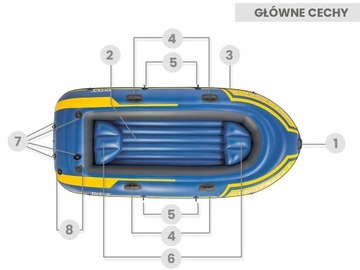 Понтонный насос Intex Challenger для 3 человек + лопасти 68370 МОДЕЛЬ 2024 г.