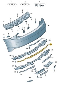 фото thumb №1, Заслонка решётка диффузор задняя na труба pojed audi a1 aso оригинал polift