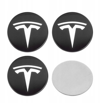 НАКЛЕЙКИ ЭМБЛЕМЫ ЛОГОТИП TESLA 56 ММ 4 ШТ.