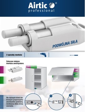 Odbojnik amortyzator AIRTIC z Adapterem Biały