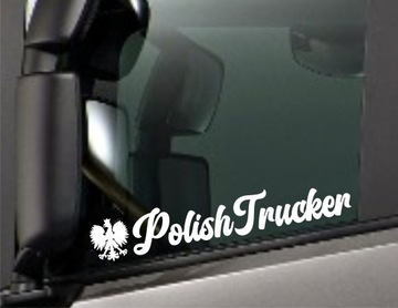 Naklejka na tira busa ciężarówkę POLISH TRUCKER Orzełek *Kolory *40cm