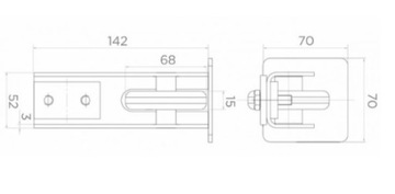 КОМПЛЕКТ РОЛИКОВ ТЕЛЕЖКИ ДЛЯ ОТКАТНЫХ ВОРОТ 70x70x4
