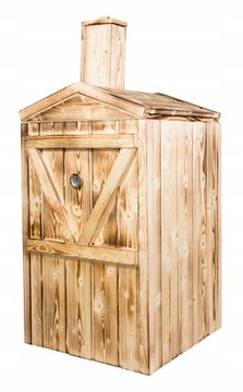 Садовая коптильня с деревянным дымоходом, большая эко, 60x60x120, самодельная Wedliny