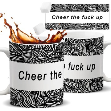 Белая мотивационная кружка CHER THE FUCK UP Patterns