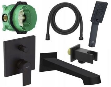 HANSGROHE bateria zestaw podtynkowy wannowy czarny
