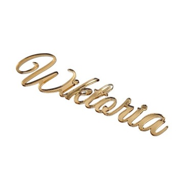 Топпер GOLDEN NAME, украшение по бокам торта с именем, 3D золотое зеркало