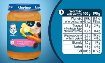 GERBER ужин свиная корейка сливовые овощи 3х190г