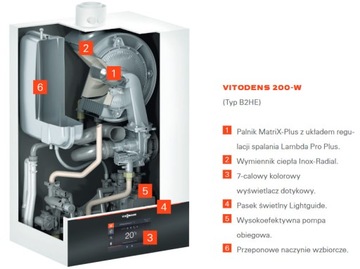 Kocioł gazowy VIESSMANN VITODENS 200-W 19kW Czujnik zewnętrzn Zasobnik 100L