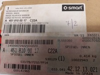 фото thumb №5, Nowe зеркало внутреннее smart fortwo 2007-2015