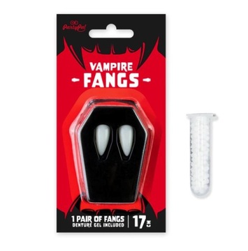 Искусственные зубы VAMPIRE FANGS на клей для ХЭЛЛОУИНА - 17 мм, 2 шт.