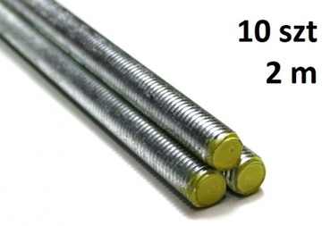 Штифт М16х2000, резьба оцинкованный класс 8,8 DIN 976 - 10 шт.