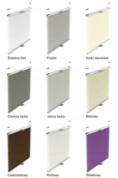 Plisa okienna Bezinwazyjna kolory 127x230